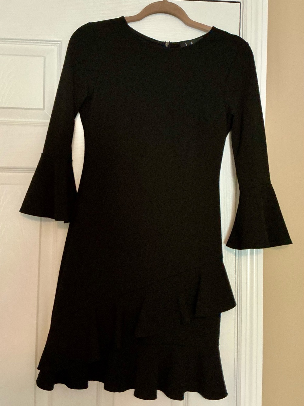 Lulu's Black Ruffle Sleeve Mini Dress
